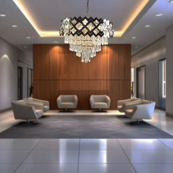 DELAMPS 6900/500 mm golden remote control chandelier for drawing room , hall, hotel , restaurant | color changing  three color (6900/500 RD)
