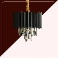 DELAMPS 1193/300mm  medium size black crystal chandelier for kitchen , bedroom two color (warm white, white)