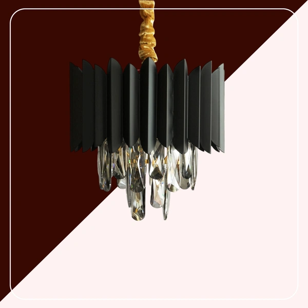 DELAMPS 1193/300mm  medium size black crystal chandelier for kitchen , bedroom two color (warm white, white)
