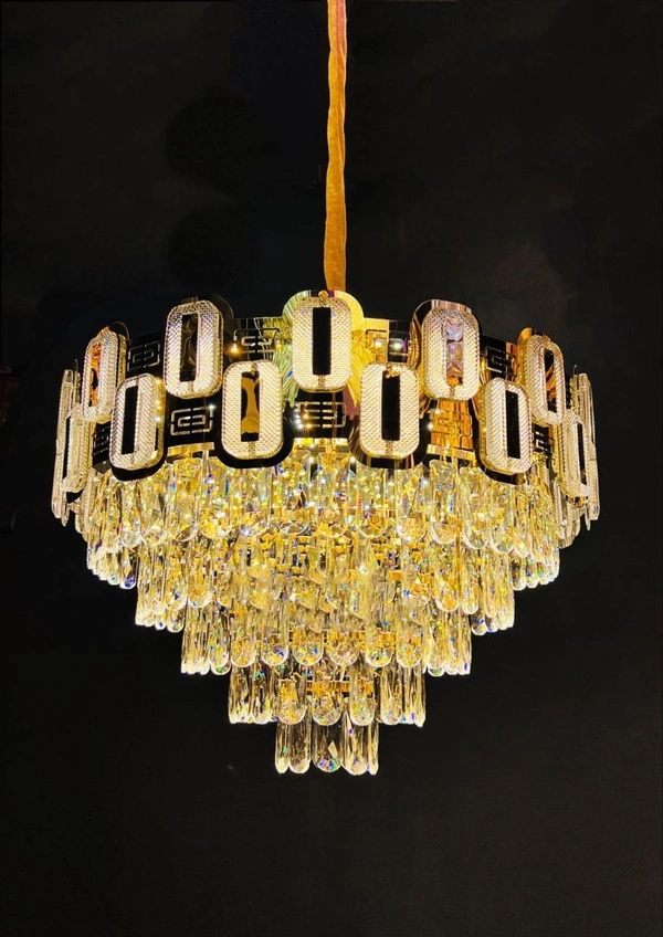 3 in 1 Led Jhumer warm light crystal for home, hanging 400 mm - 400mm