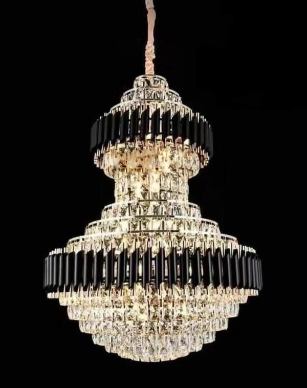 DELAMPS 32 X 32 X 40 INCH ROUND HUGE DOUBLE HEIGHT CRYSTAL CHANDELIER 400MM  - 400 MM