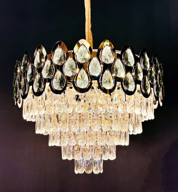 Modern LED 5 Layer Crystal Hanging Jhumar