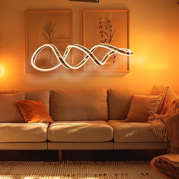 Modern SWIRL LUXE Hanging Light Dimmable Pendant Light Adjustable Height Dining Room Kitchen Lamp Ceiling Lights Suitable for Office Living Room Bar 