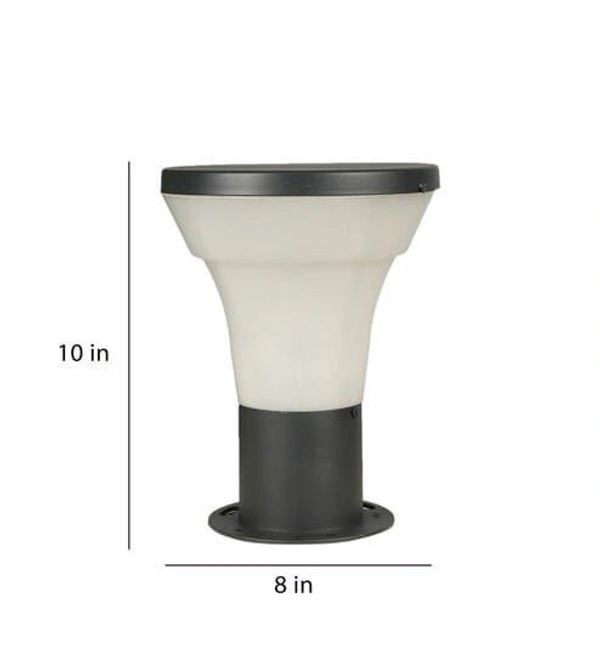 DELAMPS Black Design Modern Outdoor Pole Lamp/Gate Light/Pillar Light/Garden Light for Home - Metal and PVC, Black and Clear, Pack of 1