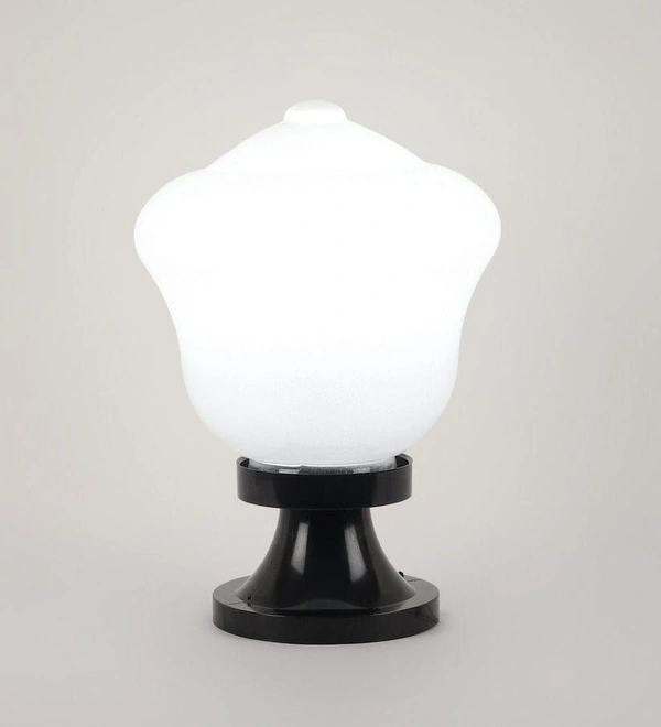 DELAMPS Globe Light Lotus/Shankh Gate Light Outdoor Lamp  (White, Black)