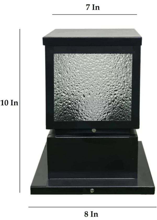 Delamps Waterproof Outdoor Lamp for Pillar, Boundary, Main Gate Light (Metal, Glass) 
