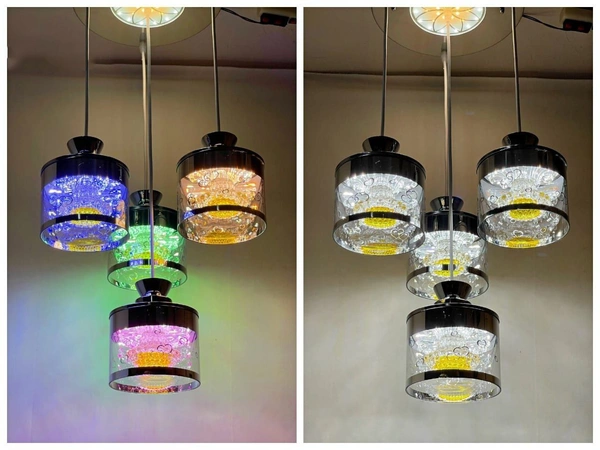  4lamp led Pendant Light Multicolour Colour Change, Metal