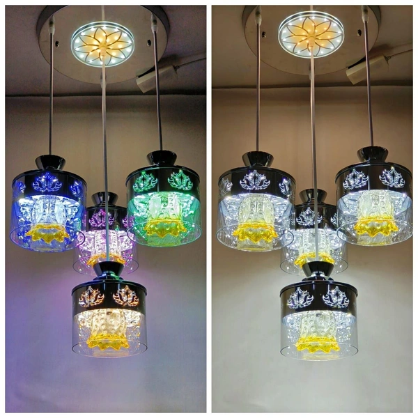  4lamp led Pendant Light Multicolour Colour Change, Metal