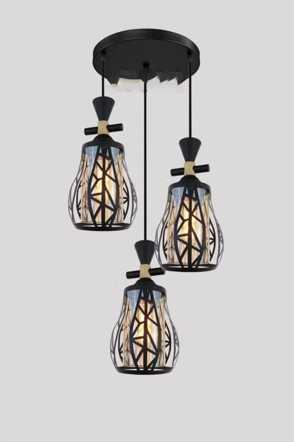  Black Antique Hut Design Hanging Ceiling Pendant Light Lamp Sconce for Dining Room, Bedroom, Living Room Decor