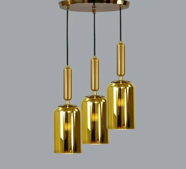 DELAMPS led Modern LED Gold Glass Pendant Lamp Acrylic Pendant Light - Warm White