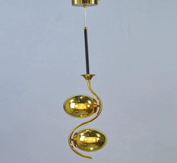  DELAMPS Lehar Design BLACK DOOM GLASS Hanging Lamp/Pendant Lamp/Ceiling Light to Décor Home/Living Room/Bedroom/Office/Dining/Cafe/Restaurants, Plating Gold, Pack of 1