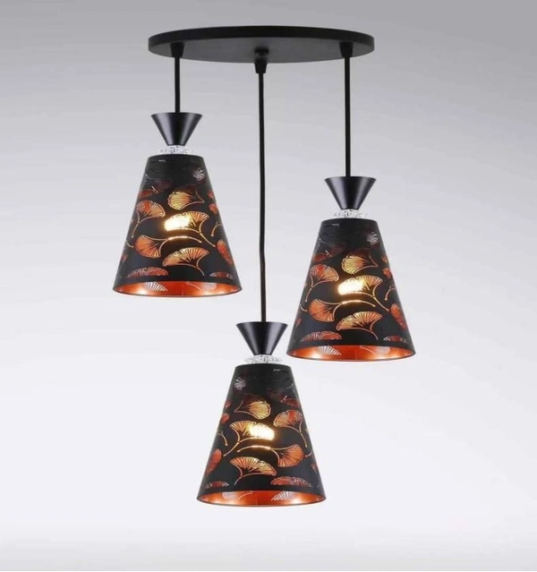 DELAMPS Light4Life 3-Light Round Cluster Cutting Cone Hanging Pendent Celling Chandeliers Antique Modren Light for Office Bedroom Hall Lobby Kids Room Kitchen Mall Coridor Etc with Bulb