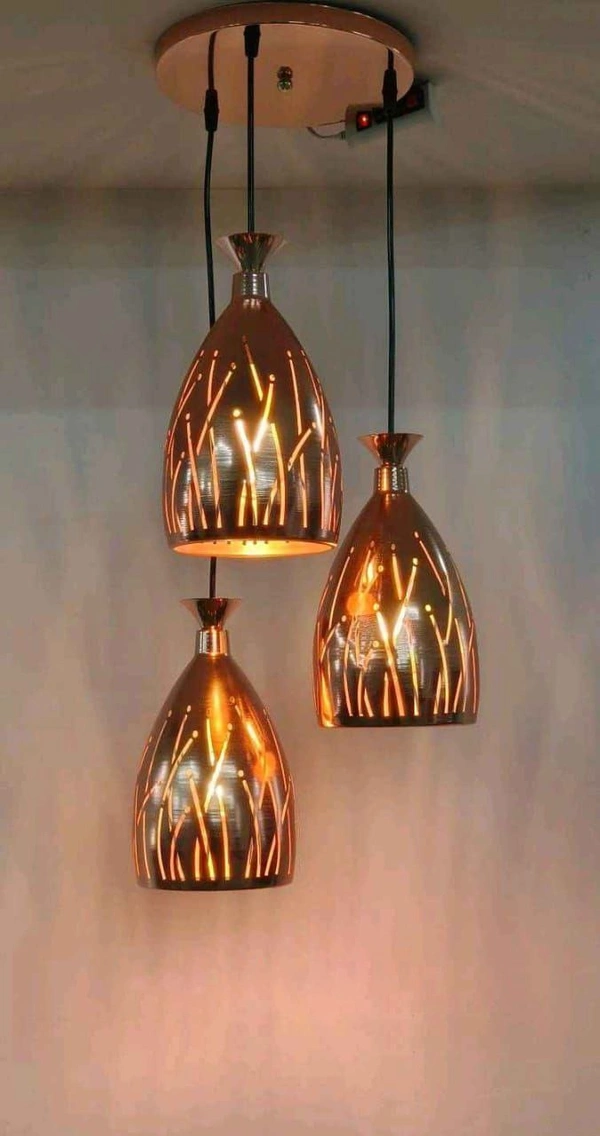 DELAMPS BLACK & WHITE JALI 5-Pendant Metal Hanging Adjustable Lighting CEILING Lamp515/5 Pendants Ceiling Lamp  (Black)