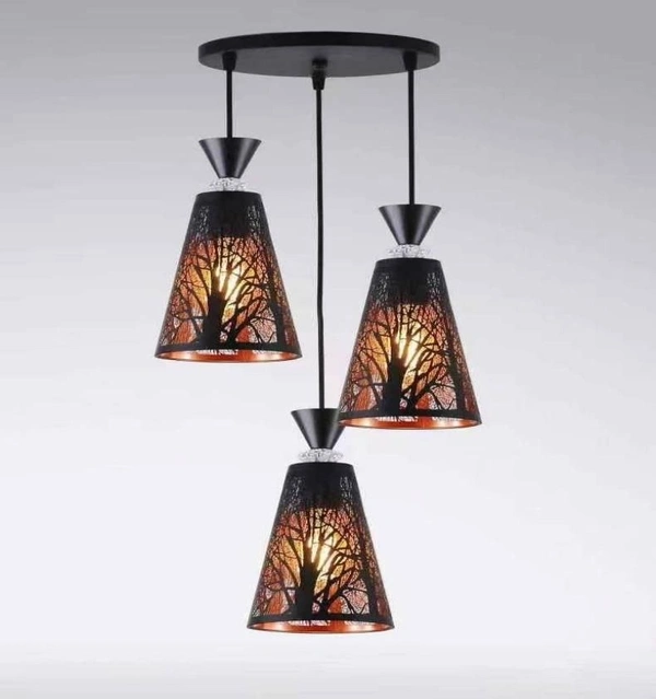 DELAMPS Metal Pendant Hanging Ceiling Lamp for Living Room, Office, Breakfast Counter, Outdoor Balcony Pendant Lamp with Bulb Inculuded (Set of 1)
