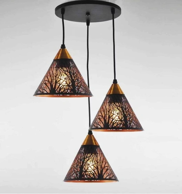 DELAMPS GEN-BLACK 1105 HL Hanging Drop Shape Alluminiun Hanging Light Pendant Light for Ceiling to Decor, Standard Size PACK of 1