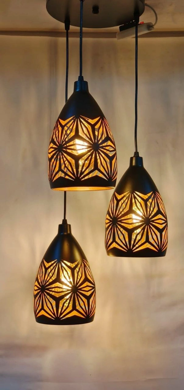 DELAMPS Ms Enterprise Retro Iron Chandelier LED L Pendant Light Cafe Bedroom Dining Room Decor Style 1