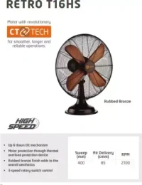 Orient Electric RETRO T16RUBBED BRONZE 400 mm 4 Blade Table Fan  (Rubbed Bronze, Pack of 1) - 400mm, Rubbed Bronze