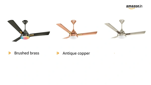 Orient Electric’s 1200 mm Spectra| Ceiling fan with color-changing LED| Premium fan with electroplated finish|100% Copper motor| 2-year warranty| Antique Copper, pack of 1 - 1200 mm, Antique Copper