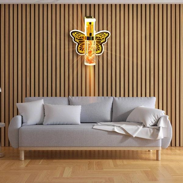 delamps butterfly shape golden wall light 3043/1 W/L for bedroom