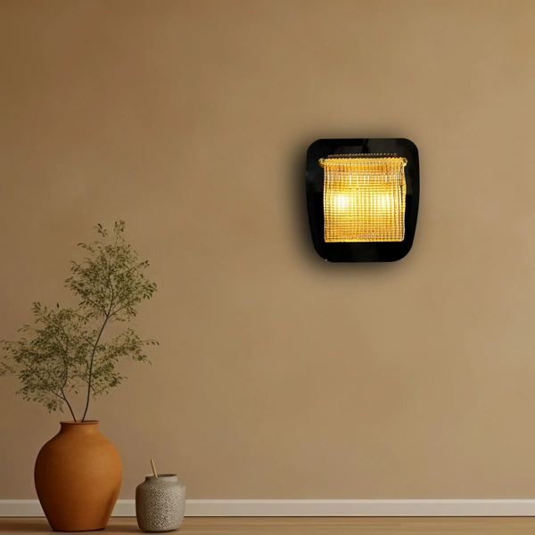 delamps Delamps black golden wall light square size 6679/1 W/L for bedroom, kitchen 