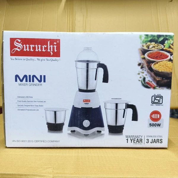 Mini Mixer Grinder 3 Jar 500w 