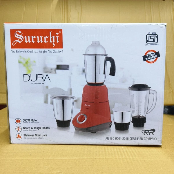 Dura Mixer Grinder 4 Jar 500 W