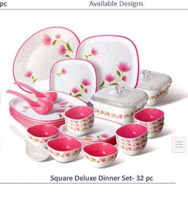SQUARE DINNER SET 32 PCS DLX 