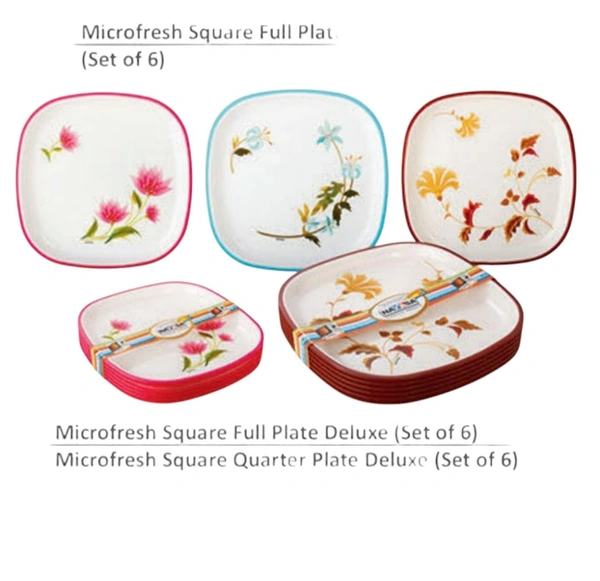 SQUARE QUARTER PLATE DLX 6 PCS SET
