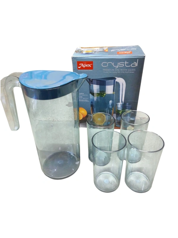 Apex Crystal Premium Jug with  4 Pcs Glass 
