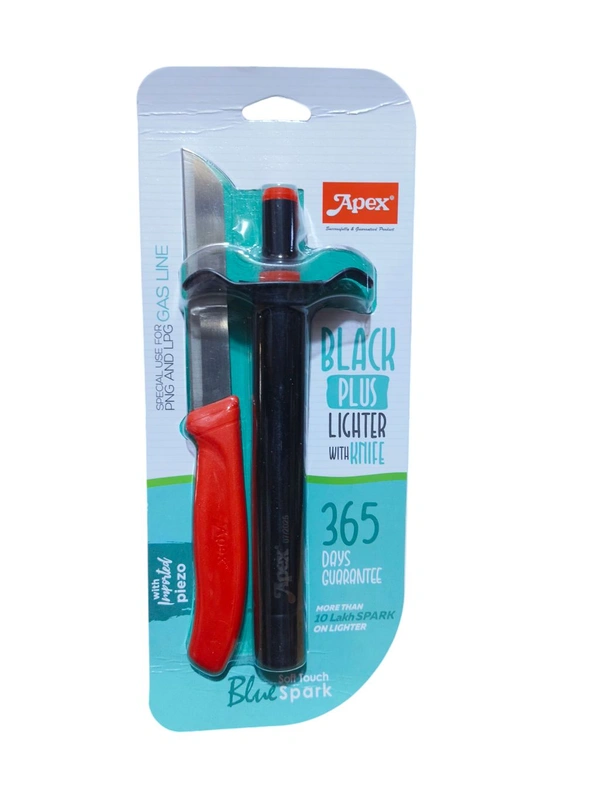 Apex Black Pluse Lighter With Knife 