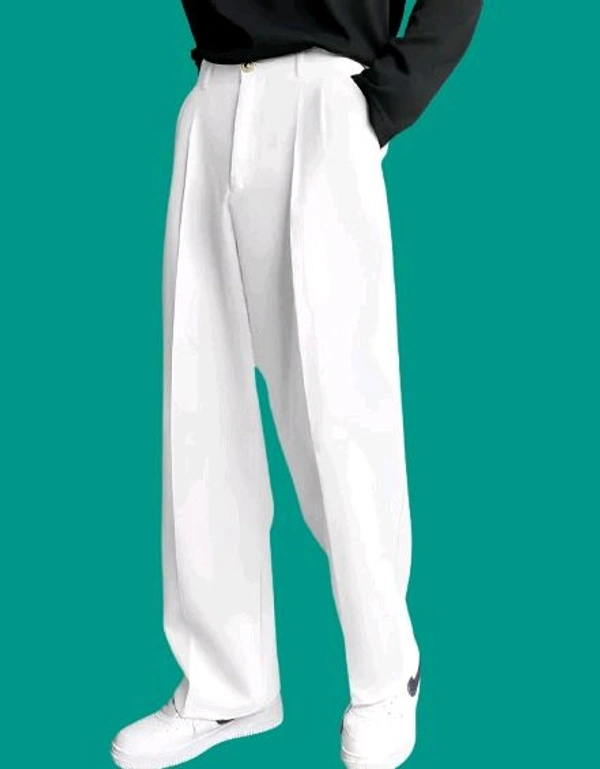 FTX Men Solid White Trousers 
