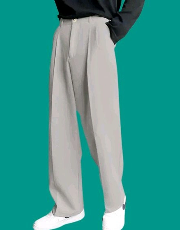 FTX Men Solid Grey Trousers Korean 