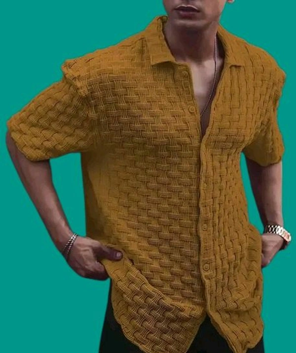 Korean High Quality Febric Tshirt Dark Yellow  - M