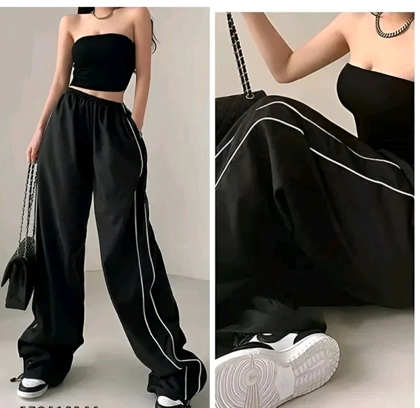 Stylish Women Oversized Pent - Black, S