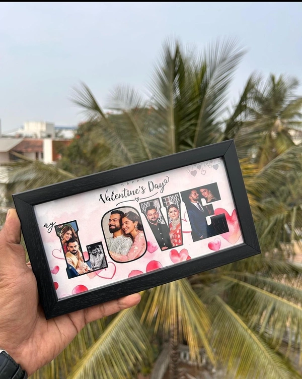 Name Collage Photo Frames, Best Customized Gifts Personalized Alphabet Letter Picture Photo Frame, Memorable Gift for Birthday, Wedding, Anniversary (12 Inch X 6 Inch) - Black, 12 X 6