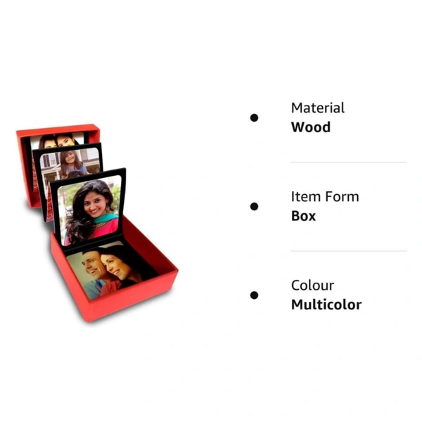 Photo Strip Box Personalised Photo Popup Gift Box - Gift for Valentine's Day, Birthday, Anniversary, Women's Day, Mother's Day, For Husband, Wife, Girlfriend, Boyfriend (Personalised) - Black, 3 X 3 inch
