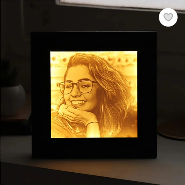 3D Light Photo Frame - White, 8 x 8 inch