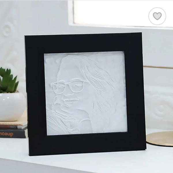 3D Light Photo Frame - White, 8 x 8 inch