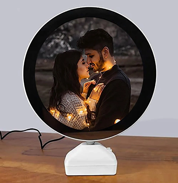 Magic Mirror With LED Light Photo Frame - White, 20 x 25 cm