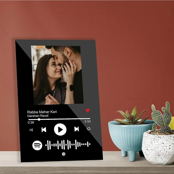 Customized Photo and song Spotify Frame - Black, 6 X 8