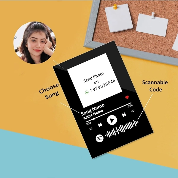 Customized Photo and song Spotify Frame - Black, 6 X 8