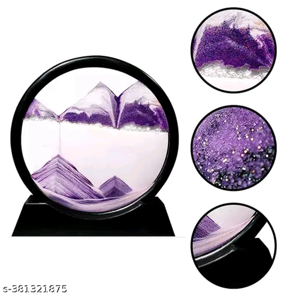 3D Dynamic Sand Art Home Decor  - Purple
