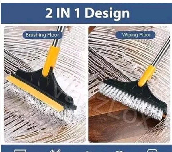 2 in 1 Bathroom Cleaning Brush Wiper Tiles Cleaning Bathroom Brush Floor Scrub Brush with Long Handle 120° Rotate Home Kitchen Bathroom Cleaning Brush