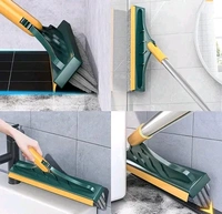 2 in 1 Bathroom Cleaning Brush Wiper Tiles Cleaning Bathroom Brush Floor Scrub Brush with Long Handle 120° Rotate Home Kitchen Bathroom Cleaning Brush