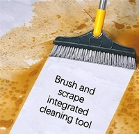 2 in 1 Bathroom Cleaning Brush Wiper Tiles Cleaning Bathroom Brush Floor Scrub Brush with Long Handle 120° Rotate Home Kitchen Bathroom Cleaning Brush
