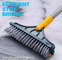 2 in 1 Bathroom Cleaning Brush Wiper Tiles Cleaning Bathroom Brush Floor Scrub Brush with Long Handle 120° Rotate Home Kitchen Bathroom Cleaning Brush
