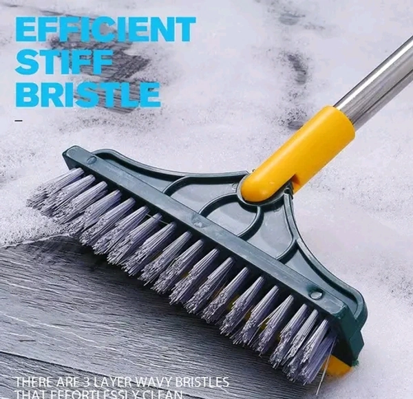 2 in 1 Bathroom Cleaning Brush Wiper Tiles Cleaning Bathroom Brush Floor Scrub Brush with Long Handle 120° Rotate Home Kitchen Bathroom Cleaning Brush