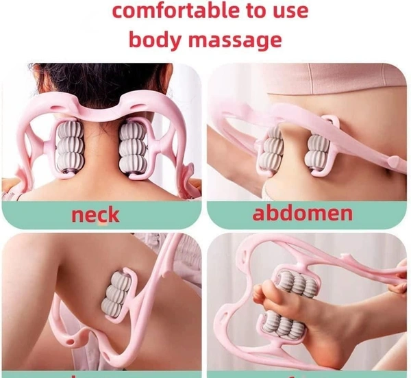 Neck Massager Pinpoint Roller Neck Spine Massage Tool Relaxer Handheld Roller Therapy Neck Acupoints Manual Massager