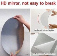 Self Adhesive Plastic Oval Mirror 