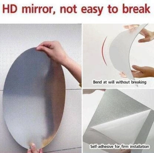 Self Adhesive Plastic Oval Mirror 